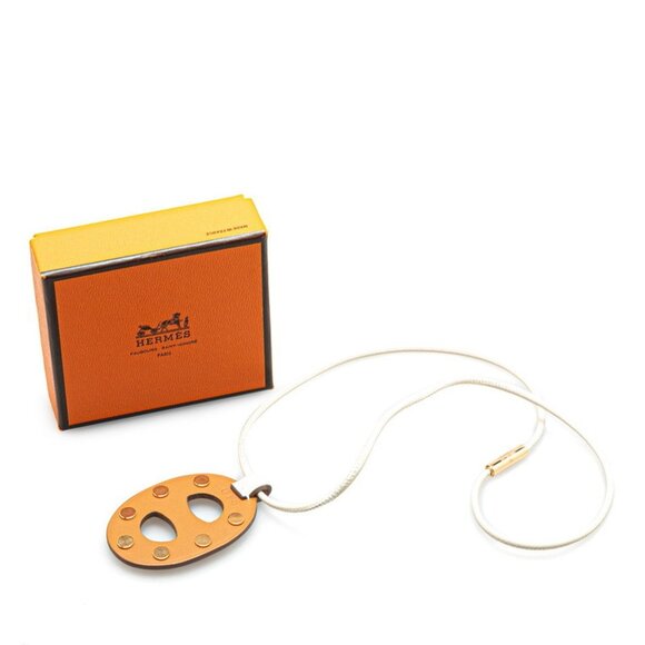 HERMES Brown Leather Necklace - Picture 6 of 7